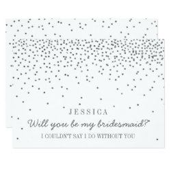 Will You Be My Bridesmaid? Vintage Silver Confetti Card