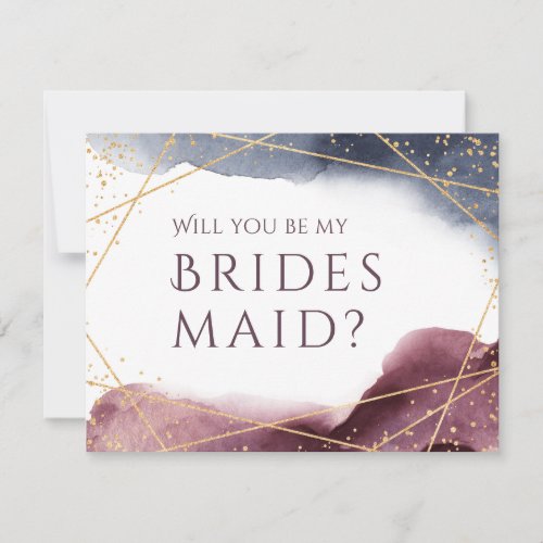 Will you be my bridesmaid Watercolor Geometric Invitation
