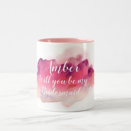 will you be my bridesmaid watercolour mug