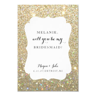 Will You Be My Bridesmaid -Wedding Day Fab Glitter Card
