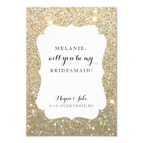 Will You Be My Bridesmaid -Wedding Day Fab Glitter Card