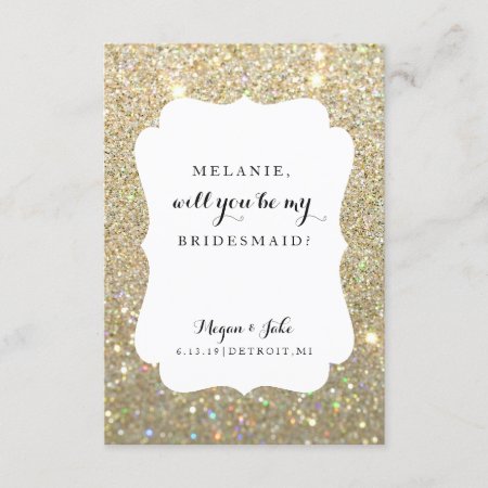 Will You Be My Bridesmaid -wedding Day Fab Glitter Invitation