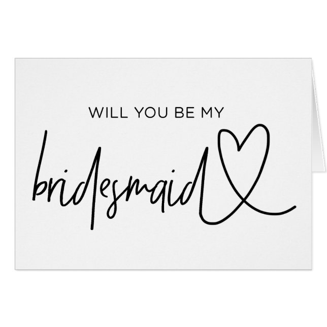 Will You Be My Bridesmaid Wedding Proposal Card (Front Horizontal)