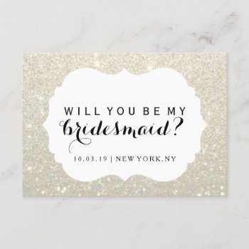 Will You Be My Bridesmaid - White Gold Fab Dressed Invitation by Evented at Zazzle