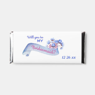 Will You Be My Bridesmaid with Flowers Date Hershey Bar Favors