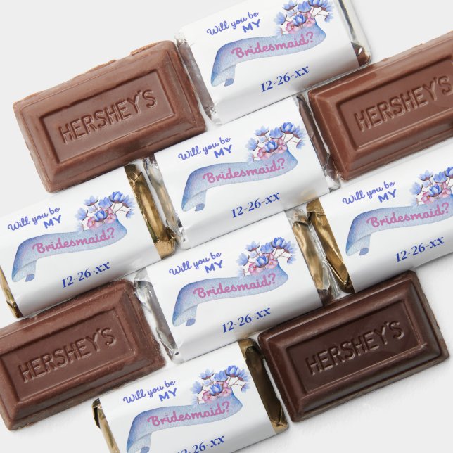 Will You Be My Bridesmaid with Flowers Date Hershey's Miniatures (Assorted)