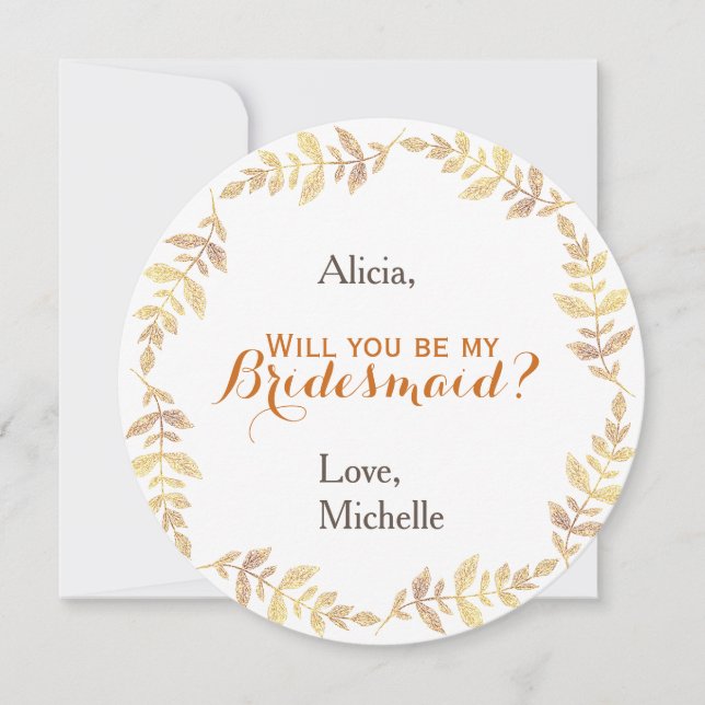 Will you be my bridesmaid wreath invitation (Front)