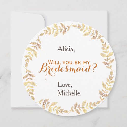 Will you be my bridesmaid wreath invitation