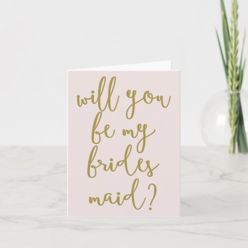 Will you be my Bridesmaids  Quirky Script Card