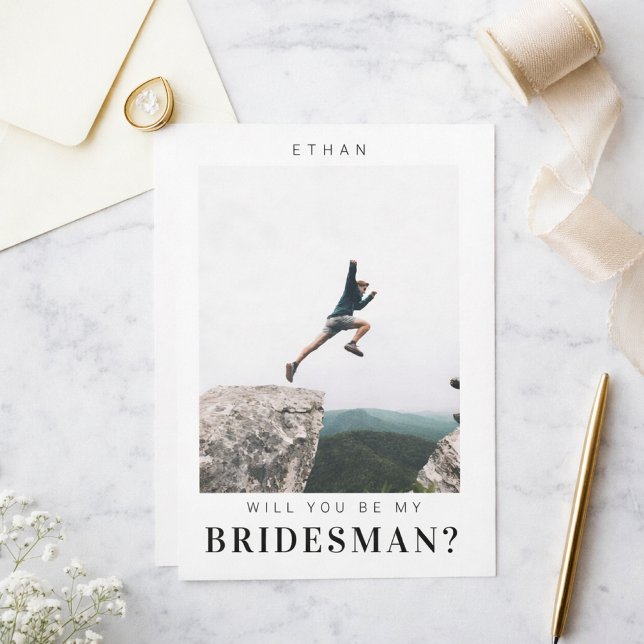 Will you be my Bridesman Minimalist Photo Modern  Invitation (Creator Uploaded)