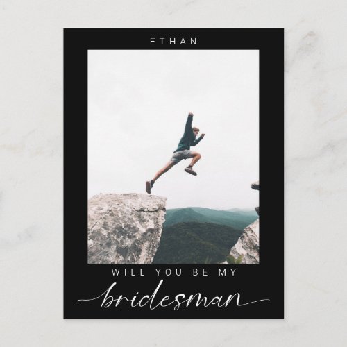 Will you be my Bridesman Minimalist Photo Modern  Postcard