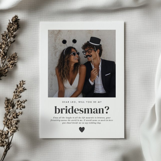 Will You Be My Bridesman Photo Proposal Invitation (Zazzle Will You Be My Bridesman Photo Proposal Invitation)