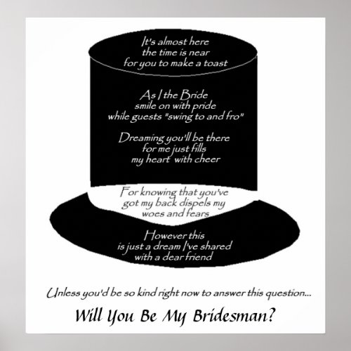 Will You Be My Bridesman Poster