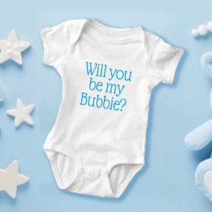 Will you be my Bubbie Cute Jewish Boy Baby Bodysuit
