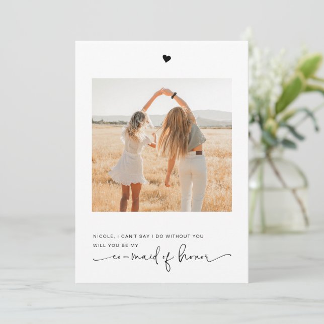 Will You Be My Co-Maid of Honor Photo Card (Standing Front)