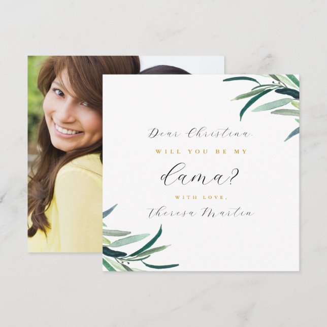 Will you be my Dama Proposal Quinceanera Photo Invitation (Front/Back)