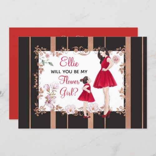 Will You Be My Flower GirlAdult and ChildCustom Invitation