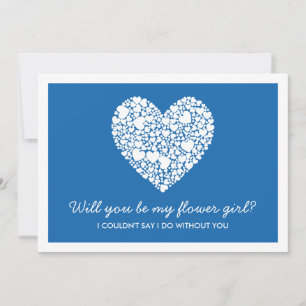 Will You Be My Flower Girl? Blue Heart Card