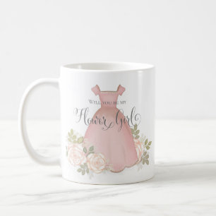 Will you be my Flower Girl Blush Watercolor Coffee Mug