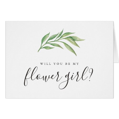 Will You Be My Flower Girl Botanical Leaves