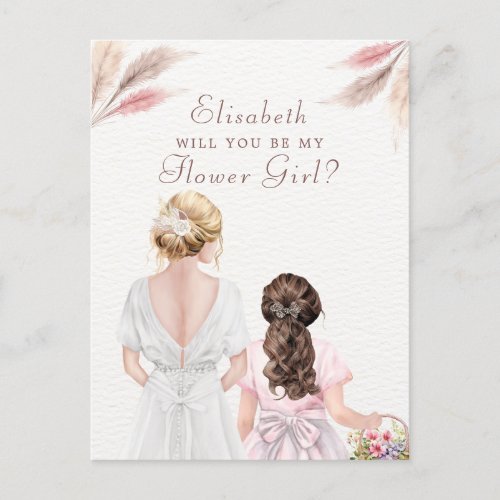 Will You Be My Flower Girl Bridal Party Proposal  Postcard