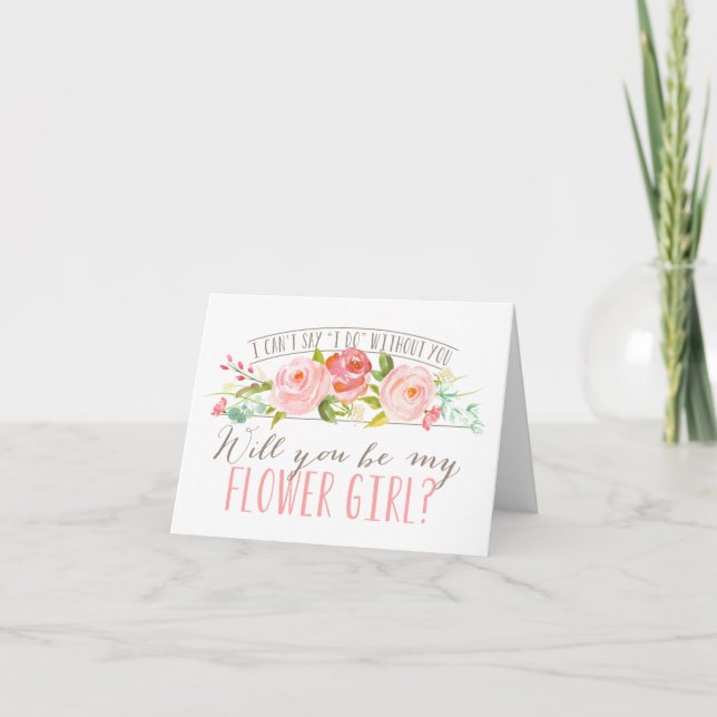 Will You Be My Flower Girl | Bridesmaid Invitation (Front)