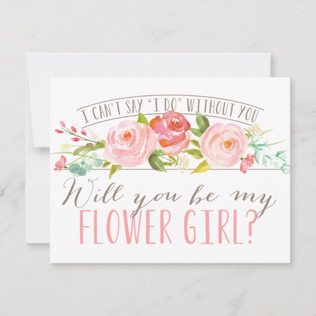 Will You Be My Flower Girl | Bridesmaid Invitation (Front)