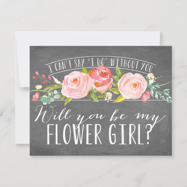 Will You Be My Flower Girl | Bridesmaid Invitation (Front)