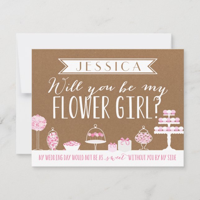 Will You Be My Flower Girl | Bridesmaid Invitation (Front)