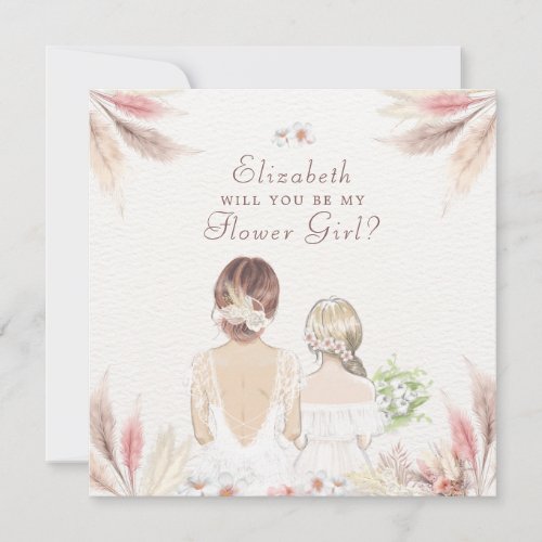 Will You Be My Flower Girl Bridesmaid Proposal  Invitation