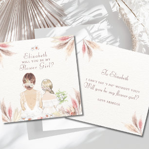 Will You Be My Flower Girl Bridesmaid Proposal Invitation