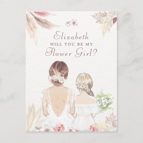 Will You Be My Flower Girl Bridesmaid Proposal  Postcard