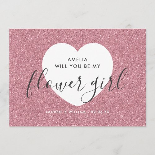 Will You Be My Flower Girl Card - Glittered