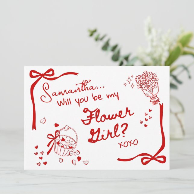 Will you be my Flower Girl Card Invitation (Standing Front)