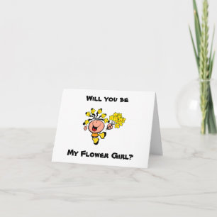 Will you be my Flower Girl cartoon Card
