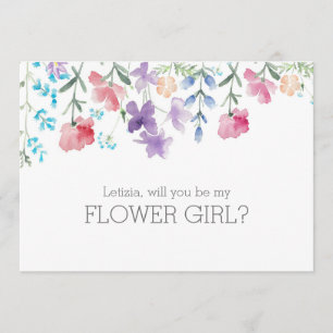 Will You Be My Flower Girl Colorful Floral Invitation