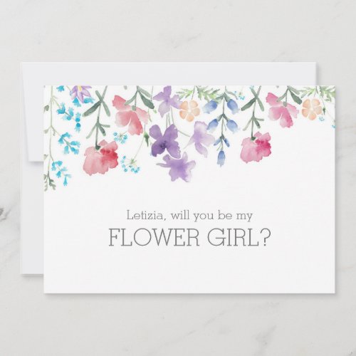Will You Be My Flower Girl Colorful Floral Invitation
