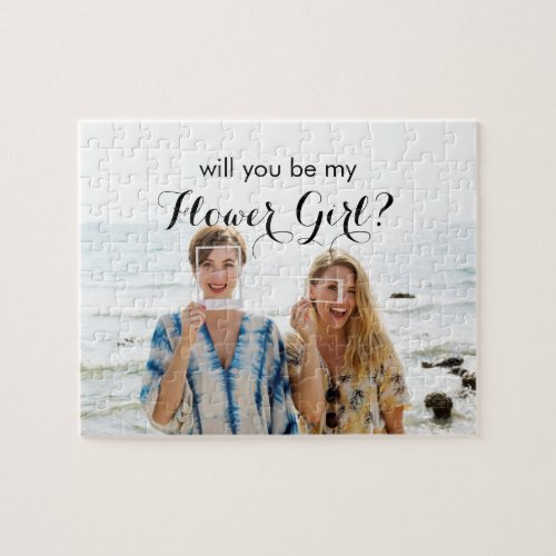 Will You be My Flower Girl Custom Photo Jigsaw Puzzle