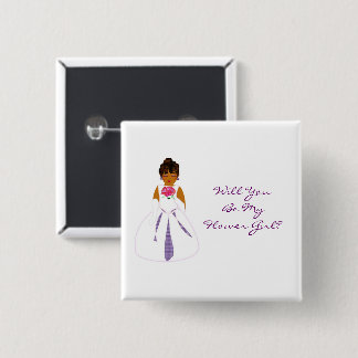 "Will You Be My Flower Girl" Customizable  Button