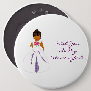 "Will You Be My Flower Girl" Customizable Button