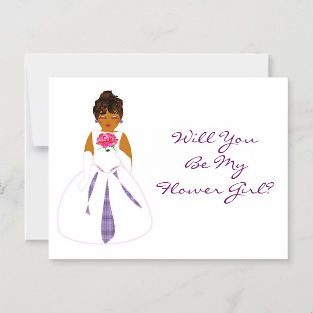 "Will You Be My Flower Girl" Customizable Magnetic Invitation (Front)
