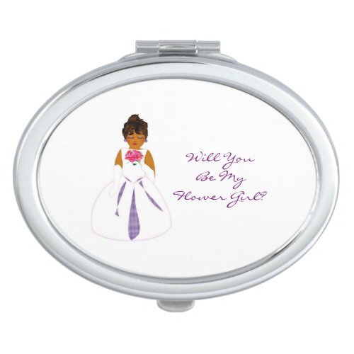 Will You Be My Flower Girl Customizable Oval Compact Mirror