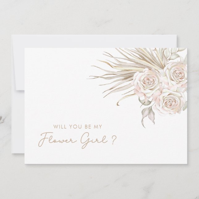 Will You Be My Flower Girl Floral Invitation (Front)