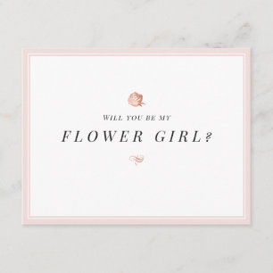 Will you be my flower girl floral minimalist invitation