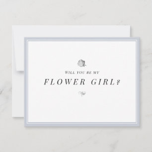 Will you be my flower girl floral minimalist invitation