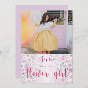 Will you be my Flower Girl Floral Watercolor