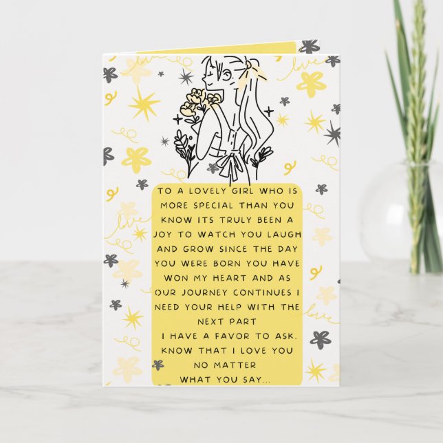 Will you be my flower girl? Flower Girl Poem  Card (Front)