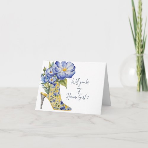 Will You Be My Flower Girl Folded Bridal Party  Card