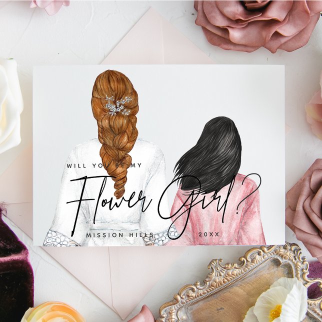 Will you be my Flower Girl? Girls in Robes Invitat Invitation (Creator Uploaded)