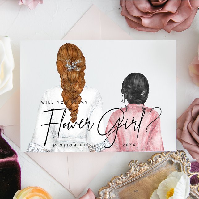 Will you be my Flower Girl? Girls in Robes Invitat Invitation (Creator Uploaded)